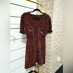 Topshop velvet floral mini dress